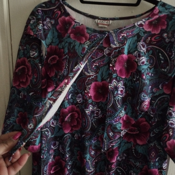 Vtg Just 4 Floral Top 20W - Picture 3 of 6